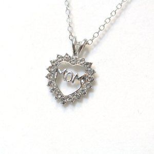 Cubic Zirconia Mom Heart Mothers Day Necklace